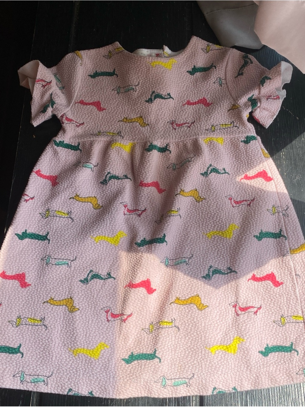 Zara Pink Dress with Multicolor Dachshund Print
